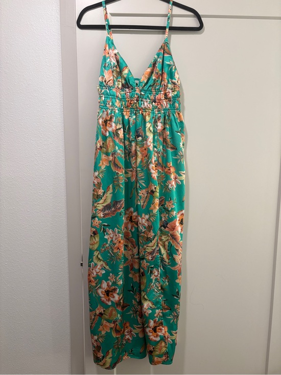 Dresses & Skirts - Tropical Teal Floral Maxi Dress (Hawaiian print)